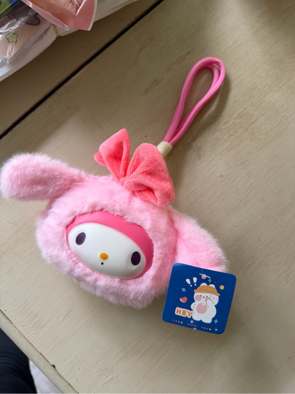 My Melody Pink Plush Keychain Coin Purse